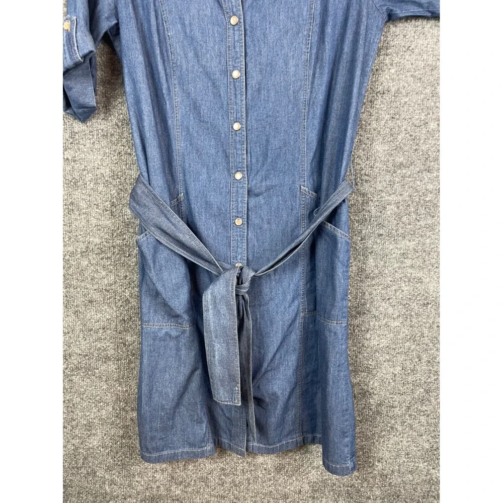 Pendleton Denim Shirt Dress Women's S Blue good Vintage Fit Cotton Midi - Picture 11 of 13